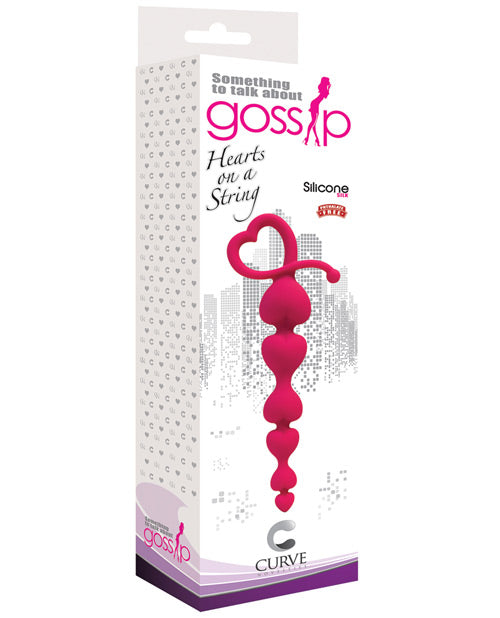 Curve Toys Gossip Hearts on a String - Magenta: Unleash Sensual Bliss 💖 Product Image.