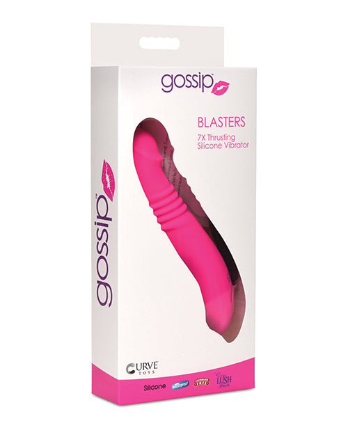 Curve Toys Gossip Blasters 7X Thrusting Silicone Vibrator - Magenta: Ultimate Pleasure Experience Product Image.