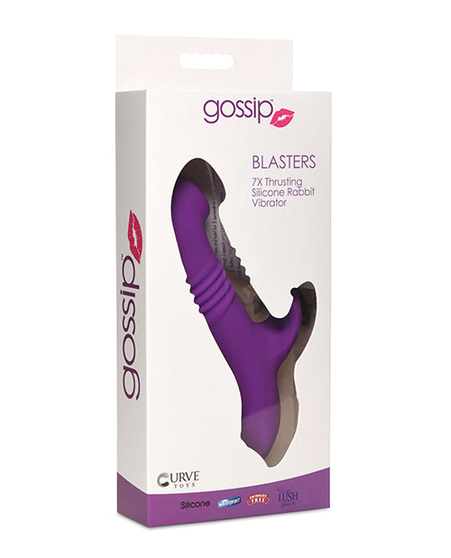 Curve Toys Gossip Blasters 7X Thrusting Rabbit Vibrator - Violet - featured product image.