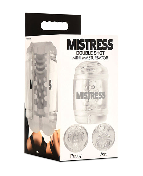 Curve Toys Mistress Double Shot Mini Masturbator - Clear: Ultimate Versatile Pleasure Experience - featured product image.