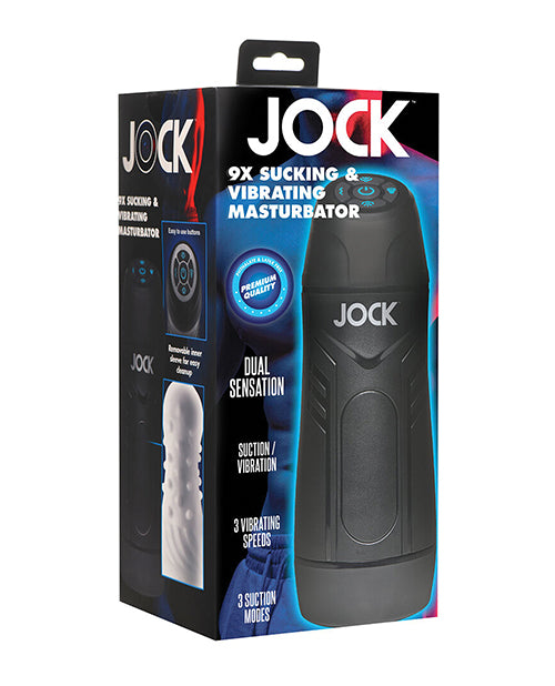 Curve Toys Jock 9X Sucking & Vibrating Masturbator - White Product Image.