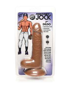 Curve Toys Fantasy Jock Baseball Brian 7" Dildo with Balls - Tan - Featured Product Image