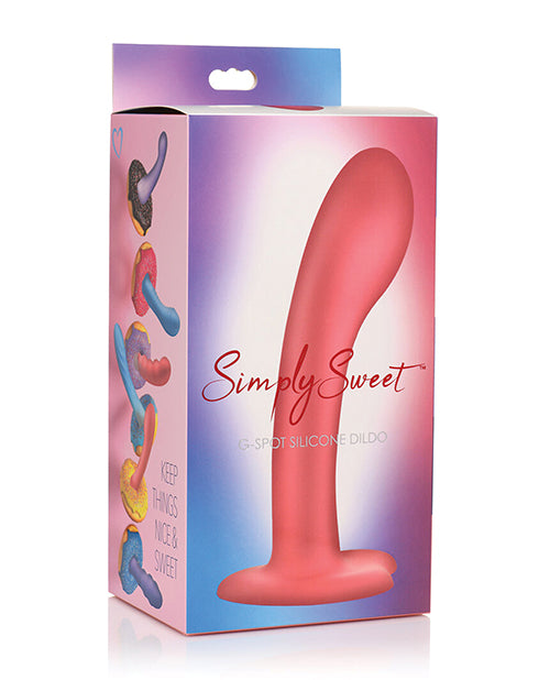 Curve Toys Simply Sweet Consolador de silicona con punto G de 7" - Rosa - featured product image.