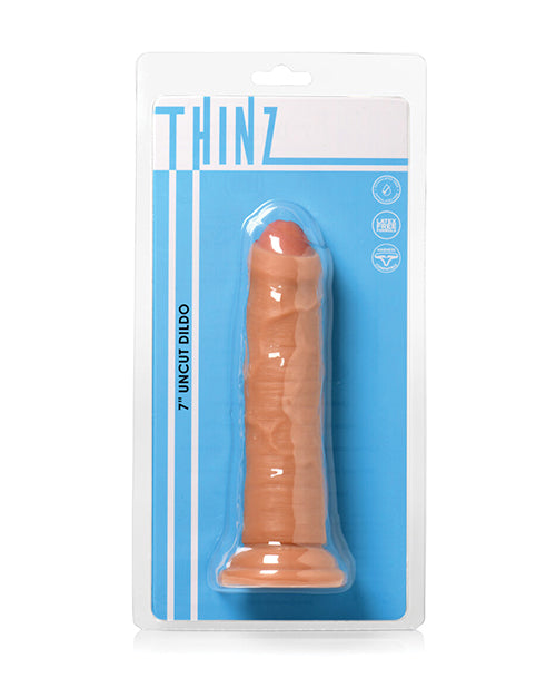 Curve Toys Thinz 7" Uncut Dildo - Realistic, Versatile, Comfortable Product Image.