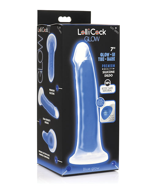 Glow In The Dark 7" Silicone Dildo - Purple - featured product image.