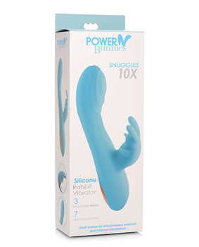 Curve Toys Power Bunnies Snuggles 10x Silicone Rabbit Vibrator - Blue - Featured Product Image