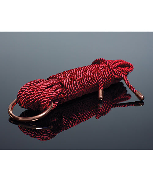 Cuerda suave y sedosa en rojo/oro rosa Coquette: esclavitud sensorial definitiva Product Image.