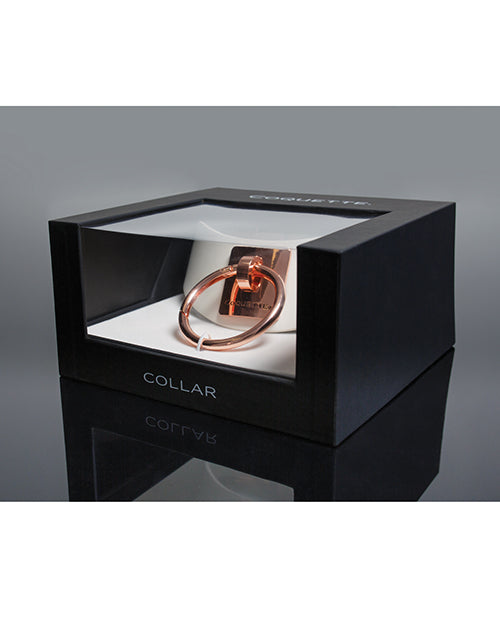 Coquette White/Rose Gold Adjustable Collar Product Image.
