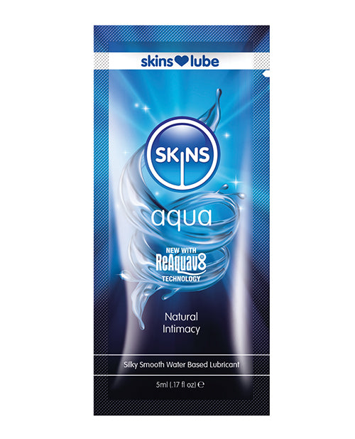 Skins Aqua Water Based Lubricant - 5 ml Foil Product Image.