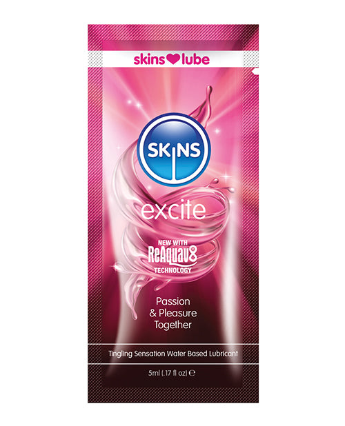 Lubricante a base de agua Skins Excite - Sensación mejorada e ingredientes naturales Product Image.