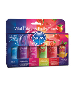 Skins Vital Lubes & Fruity Tubes - 6 Flavours, 12ml x 6 ðŸ“