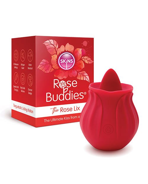 Skins Rose Buddies The Rose Lix - Rojo: Vibrador tipo lengua Product Image.