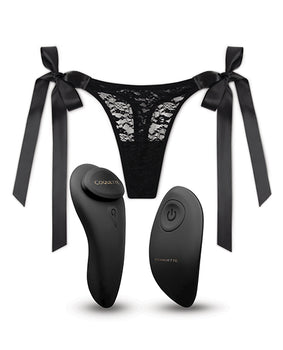 Coquette Secret Panty Vibe: Negro/Oro rosa - Lencería sensual con control remoto - Featured Product Image