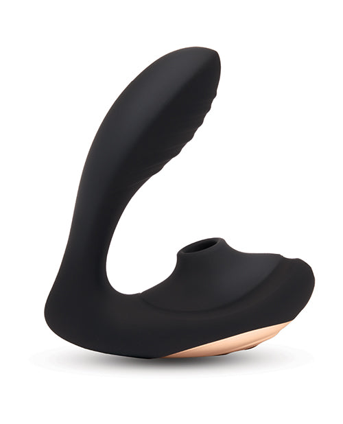 Coquette Royal Embrace: Black/Rose Gold Dual Stimulator - featured product image.