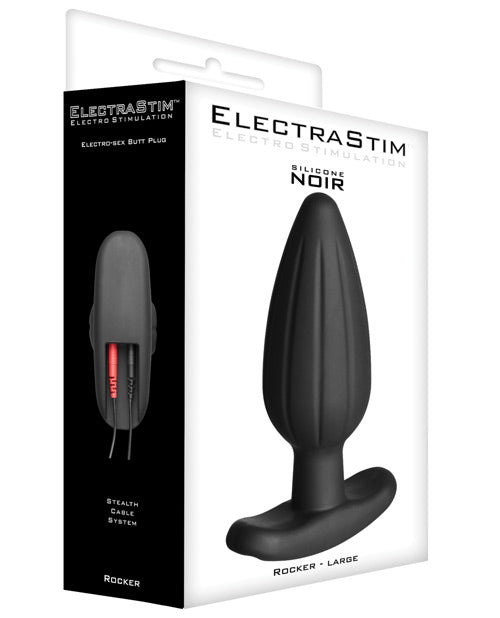 ElectraStim 矽膠黑色搖桿對接塞 - 免持 E-Stim Pleasure Product Image.