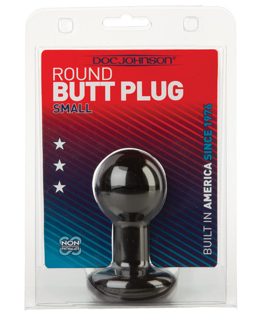 Doc Johnson 4.75" Round Black Butt Plug - Ultimate Anal Pleasure - featured product image.