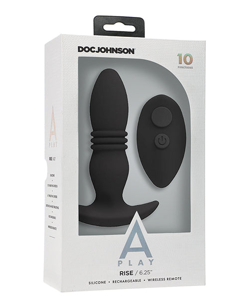 A Play Rise Rechargeable Silicone Anal Plug with Remote 🖤 Product Image.