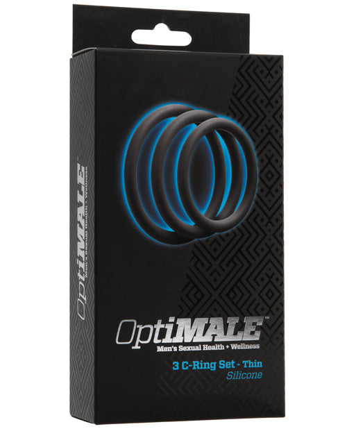 OptiMALE Thin C-Ring Set: Premium Intimate Enhancement Rings by Doc Johnson Product Image.