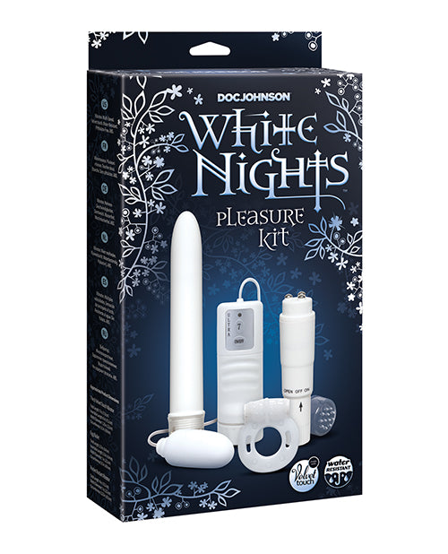 White Nights 7" Ribbed Vibe: Ultimate Pleasure Kit 🌙 Product Image.