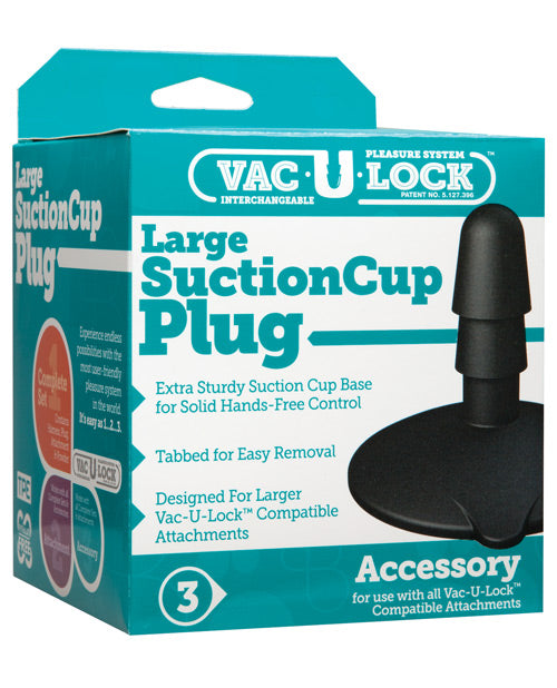 Enchufe con ventosa grande Vac-U-Lock en negro: abrace el éxtasis con manos libres Product Image.