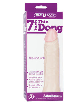 Doc Johnson Vac-U-Lock 7" Thin Dong - White: Ultimate Pleasure Upgrade - Featured Product Image