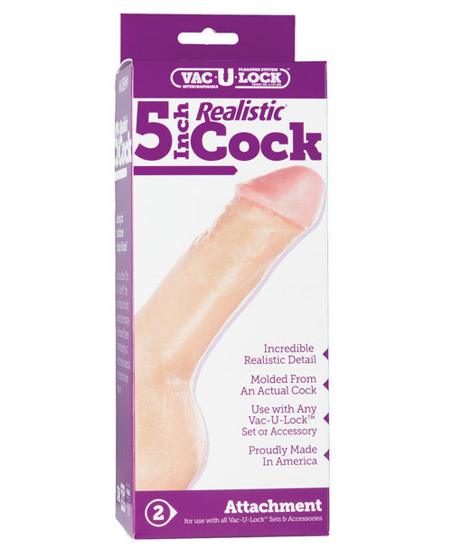 Shop for the Vac-U-Lock 5" Realistic Cock and Balls: Versatile, Secure, Lifelike Dildo at My Ruby Lips