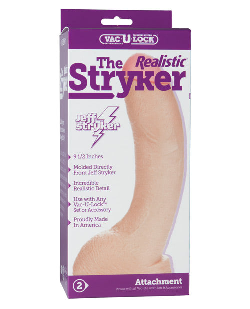 Vac-U-Lock 9" Stryker Realistic Dildo - White - featured product image.