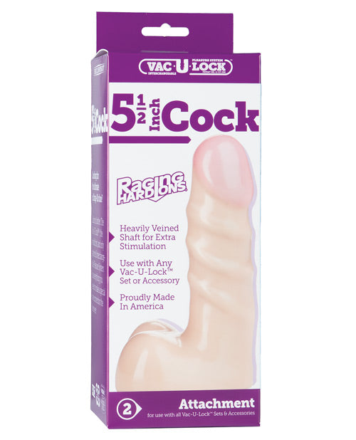 Shop for the Vac-U-Lock 5.5" Realistic Ribbed Dildo - Flesh: The Perfect Pleasure Upgrade at My Ruby Lips