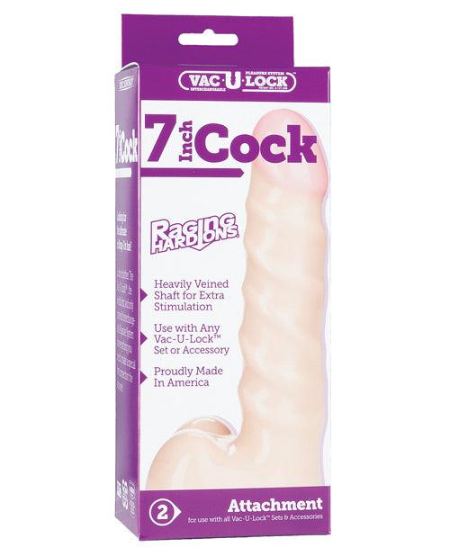Vac-U-Lock 7" Raging Hard-On Realistic Cock - White: Ultimate Stimulation & Safety - featured product image.