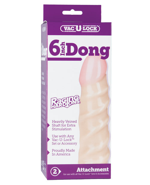 Doc Johnson 6" Raging Hard On Realistic Dong - Blanco Product Image.