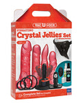 Set de jaleas de cristal vibratorias Vac-U-Lock con control remoto inalámbrico - Kit de placer rosa