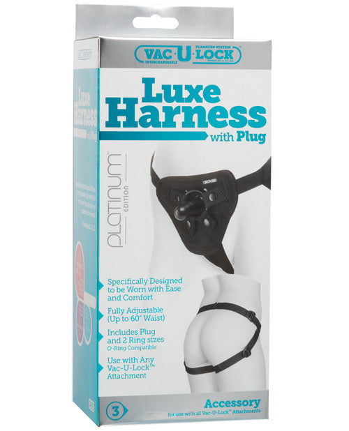 Arnés de lujo Vac-U-Lock Platinum Edition - Negro: lo último en potenciador de la pasión - featured product image.