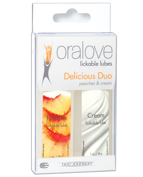 Dúo de lubricantes con sabor a fresa y menta Oralove Product Image.