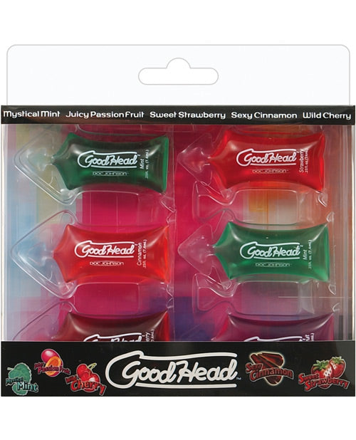 Doc Johnson GoodHead Gel Pillow Pack - Assorted Flavours (Pack of 6) - featured product image.