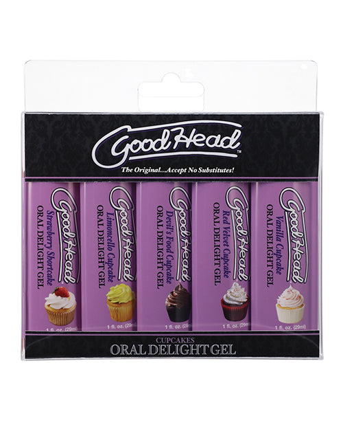 Doc Johnson GoodHead Cupcake Oral Delight Gel 5-Pack - Assorted Flavours - featured product image.