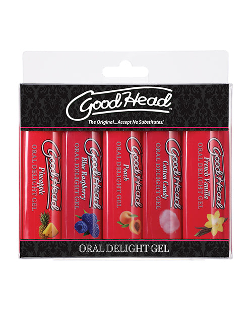 Doc Johnson GoodHead Oral Delight Gel 5-Pack - Assorted Flavours - featured product image.