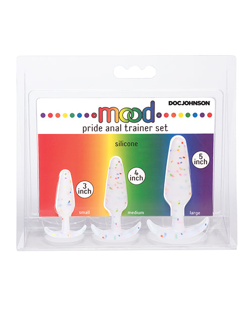 Mood Pride Anal Trainer Set - Rainbow Confetti Butt Plugs - featured product image.