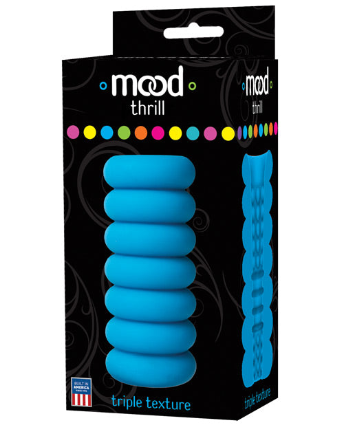 Mood Thrill Blue Triple-Texture Stroker: Ultimate Pleasure Experience - featured product image.