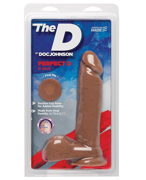 D Realistic 8" Dual Density Dildo with Suction Cup - Caramel - featured product image.