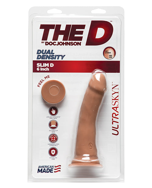 Elevate Your Pleasure with the Doc Johnson® D 6.5" Dual Density Slim D - Caramel - featured product image.