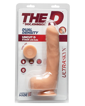 D 9" Uncut Dildo with Suction Cup - Vanilla - Featured Product Image