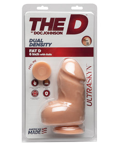 Doc Johnson D 6" Dual Density Fat D w/Balls - Vanilla
