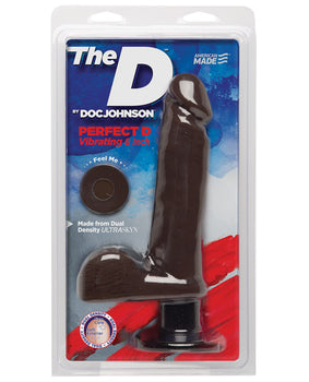 Doc Johnson 8 吋振動逼真假陽具 - 巧克力色 - Featured Product Image
