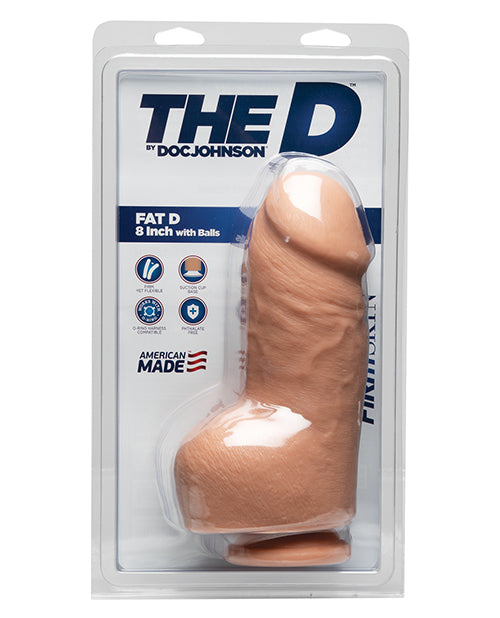 Realistic 8-Inch Dildo with Balls Product Image.