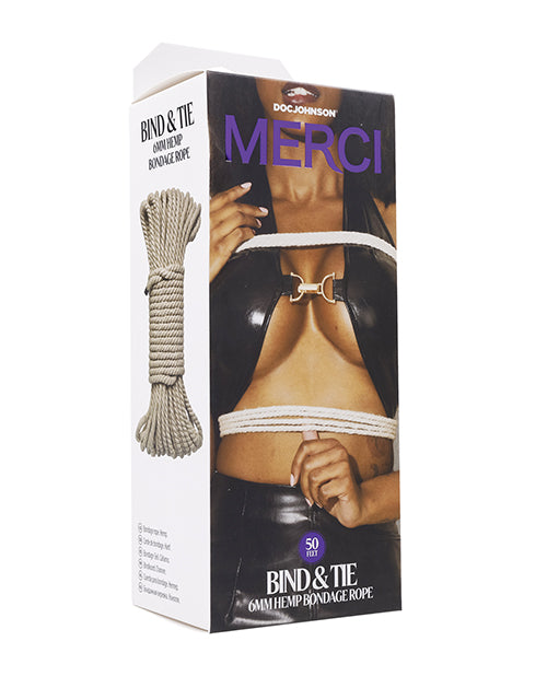 Merci Bind & Tie Hemp Bondage Rope - 50 ft - featured product image.