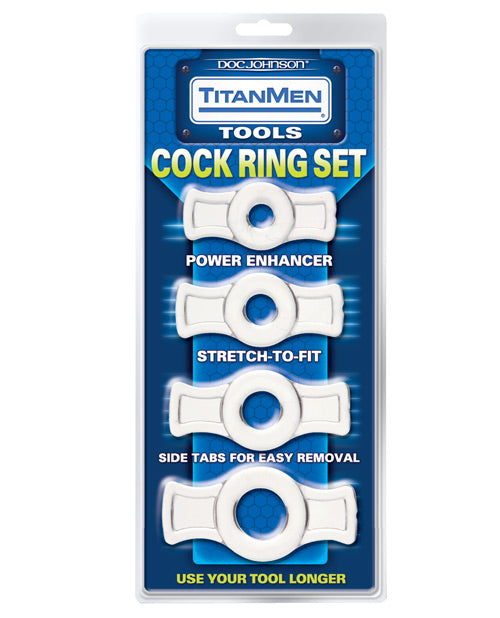 Juego de anillos para el pene TitanMen Tools de Doc Johnson: un viaje hacia el placer íntimo Product Image.