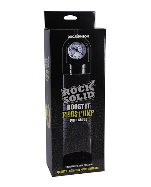 Bomba de pene Rock Solid Boost It con manómetro: mejora tu experiencia íntima Product Image.