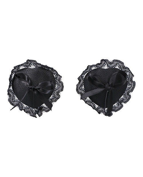 黑色純素皮革和蕾絲乳頭貼 - featured product image.