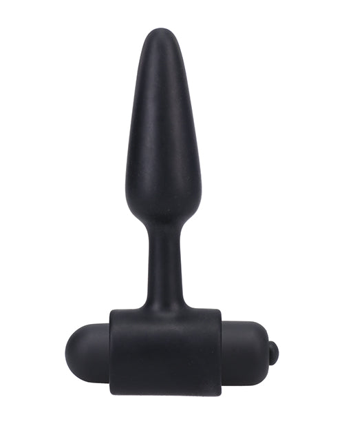 Doc Johnson 3" Vibrating Butt Plug - Black with 10-Function Bullet Product Image.