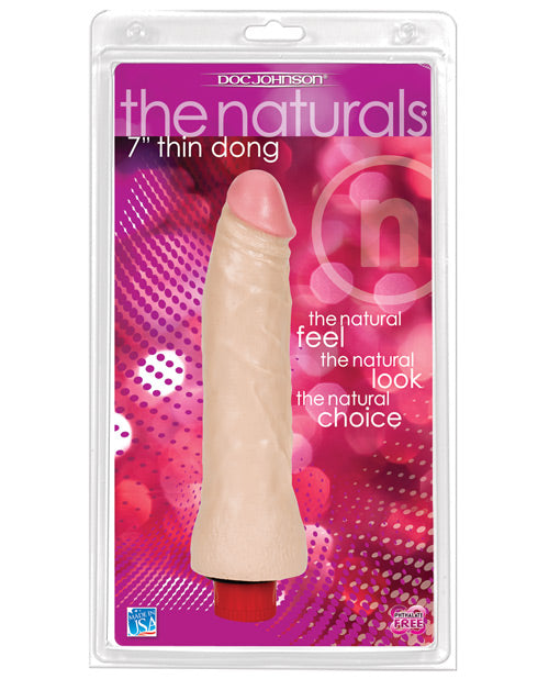 Naturals Thin Vibe - Flesh: Realistic & Vibrating Dong Product Image.